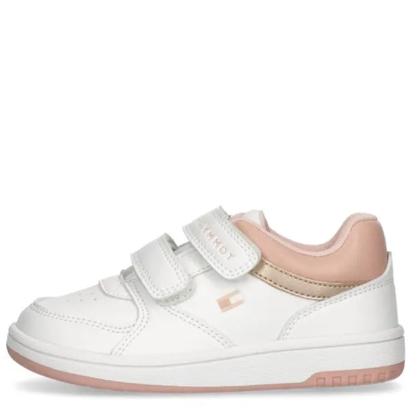 TH StarLoop Girls White Low-Cut Strap Sneakers