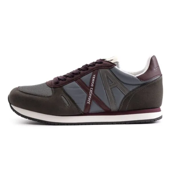 Armani Exchange Logo Lace-Up Sneakers -coffee/maroon