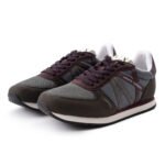 Armani Exchange Logo Lace-Up Sneakers -coffee/maroon - Image 2