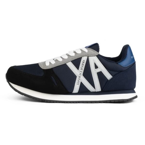 Armani Exchange Logo Lace-Up Sneakers -NavyBlack