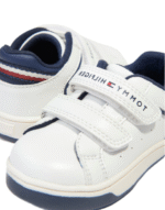 TH Boys’ Low Cut Velcro – White Faux Leather - Image 2