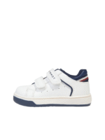 TH Boys’ Low Cut Velcro – White Faux Leather