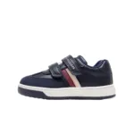 TH Kids’ Casual Velcro Shoes with Stripes – Blue ECO Leather
