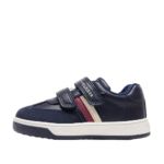 TH Kids’ Casual Velcro Shoes with Stripes – Blue ECO Leather