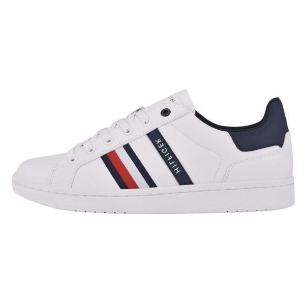 Sleek white sneakers with signature Tommy Hilfiger flair