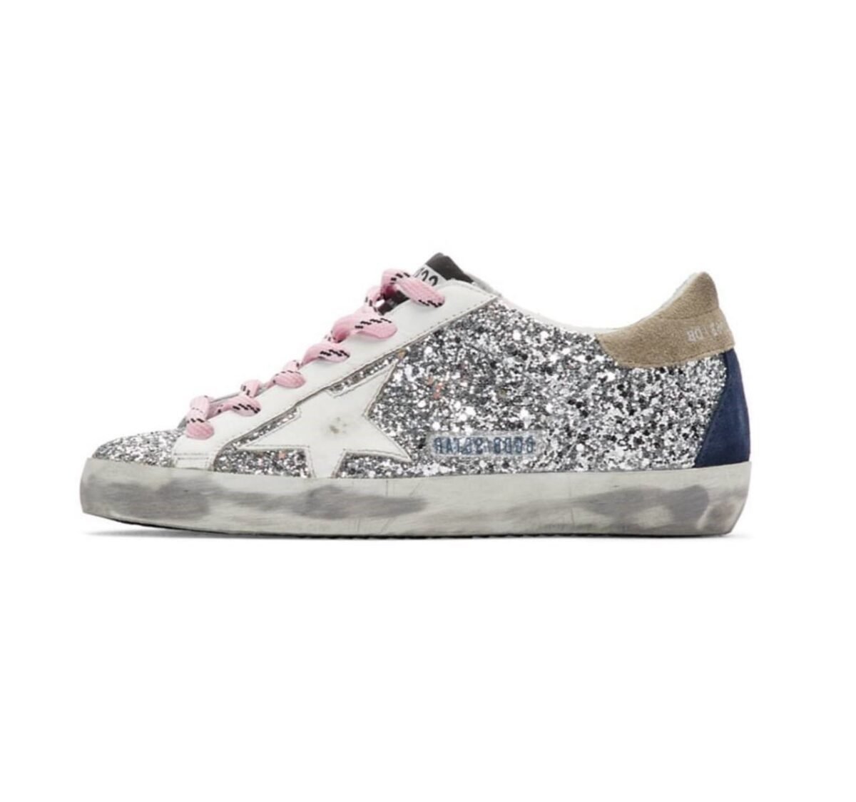 Golden Goose Women's Super-Star 'Silver and White Glitter' Sneakers - Image 1