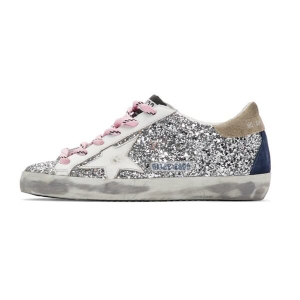 Golden Goose Women's Super-Star 'Silver and White Glitter' Sneakers