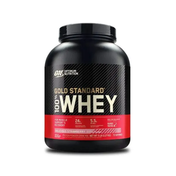 Optimum Nutrition 100% Whey Gold (5LB) – Strawberry