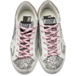 Golden Goose Women's Super-Star 'Silver and White Glitter' Sneakers - Image 2