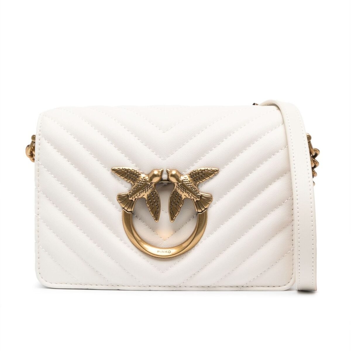 PINKO Mini Love Chevron Bag– WHITE - Image 1