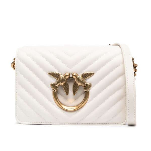 PINKO Mini Love Chevron Bag– WHITE