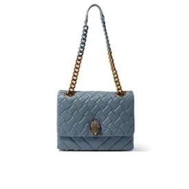 Kurt Geiger Kensington Large Shoulder Bag – Blue Leather