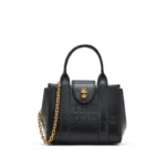 Marc Jacobs Turnlock Crossbody Tote – Black Nappa Leather