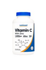Nutricost Vitamin C with Zinc Supplement Capsules, 120 Servings - 1000mg