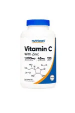 Nutricost Vitamin C with Zinc Supplement Capsules, 120 Servings - 1000mg