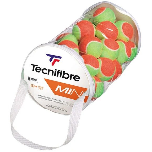 Tecnifibre Stage 2 Orange Mini Tennis Balls – Bag of 36