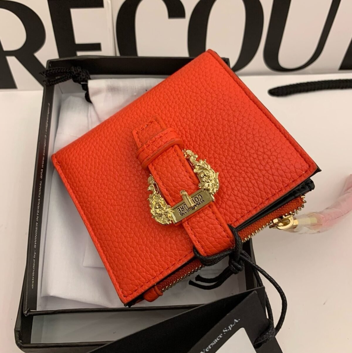 Versace Jeans Couture Logo Wallet – Red Faux Leather - Image 4