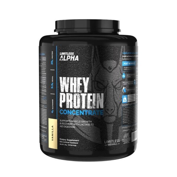Limitless Alpha Whey Protein Concentrate – Vanilla (60 Servings / 2kg)