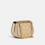 Coach Morgan Mini Card Case on Chain – Signature Canvas - Image 3