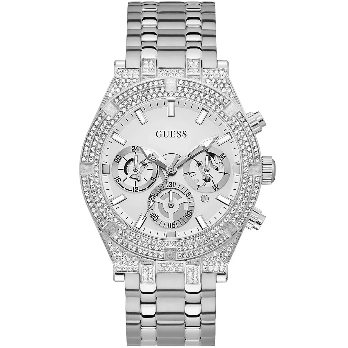 gw0455g1-guess-watch-men-crystals-silver-dial-metal-stainless-steel-strap-quartz-battery-analog-exposed Guess Valor Chrono - Image 1