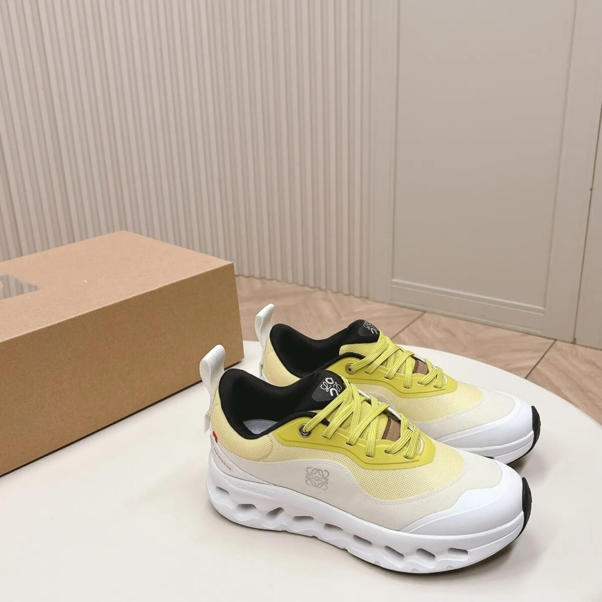 Loewe x On Cloudtilt 2.0 Running Shoes – Neon Yellow/White - Image 4
