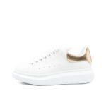 Alexander McQueen Women's Chunky Leather Sneakers with light Gold Glitter Heel
