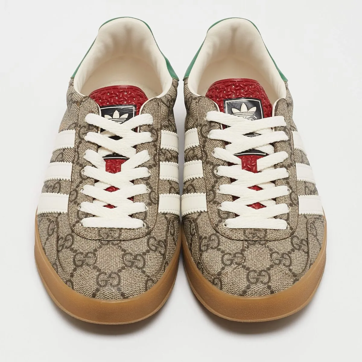Gucci x Adidas Beige GG Supreme Canvas Gazelle Sneakers - Image 3