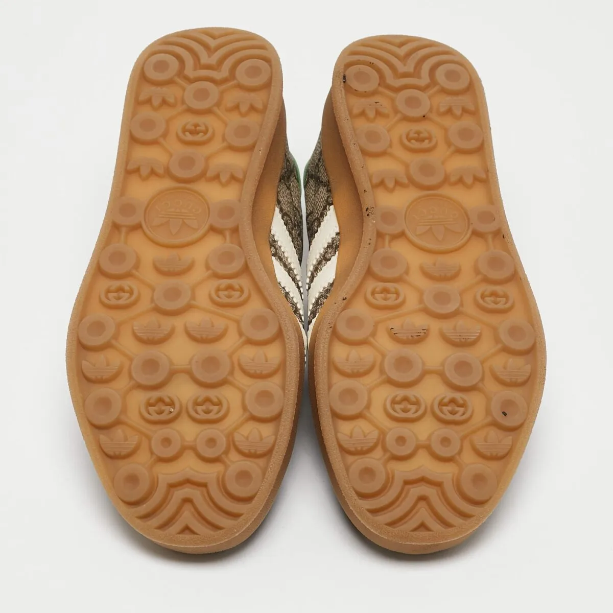 Gucci x Adidas Beige GG Supreme Canvas Gazelle Sneakers - Image 6
