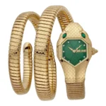 Just Cavalli JC1L168M0045 – Women's Yellow Gold & Green "Eyes Snake" Watch
