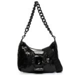 Versace Jeans Couture Sequin Logo Bag – Black & Silver
