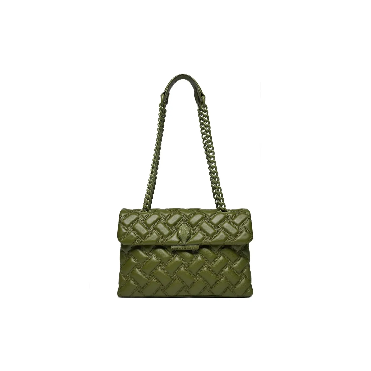 Kurt Geiger Kensington Drench Bag – Green Union Jack Leather - Image 2