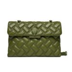 Kurt Geiger Kensington Drench Bag – Green Union Jack Leather
