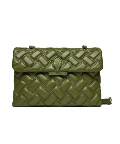 Kurt Geiger Kensington Drench Bag – Green Union Jack Leather