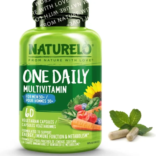 NATURELO One Daily Multivitamin for Men - with Vitamins & Minerals + Organic Whole Foods - Supplement to Boost Energy, General Health - Non-GMO