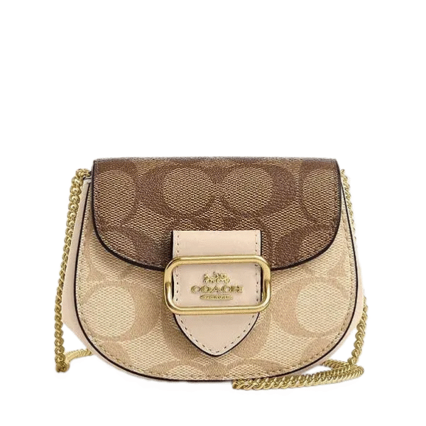 Coach Morgan Mini Card Case on Chain – Signature Canvas