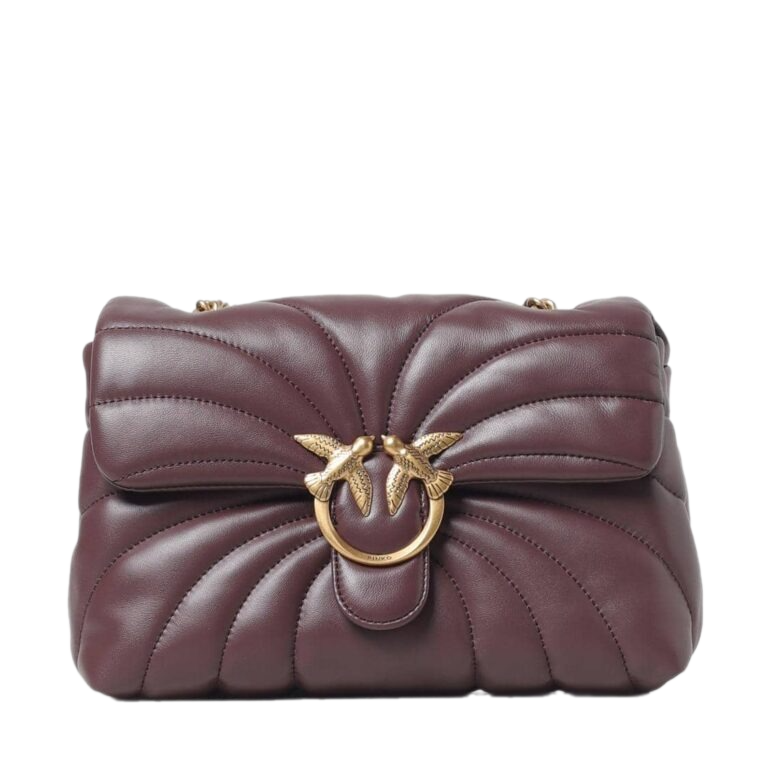 snapedit_1750002356745 PINKO Love Puff Classic Shoulder Bag – Sheepskin Leather, Burgundy - Image 1