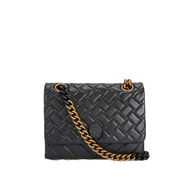 Kurt Geiger Kensington Large Quilted Leather Bag – Black