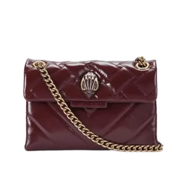 Kurt Geiger Kensington Mini Bag – burgundy Patent Leather Union Jack