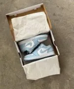 Air Jordan 1 Low Women’s Shoes White/Ice Blue - Image 18