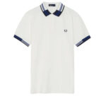 Fred Perry Polo Shirt with Raised Logo – White