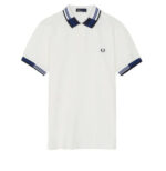 Fred Perry Polo Shirt with Raised Logo – White