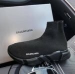 Balenciaga Speed Trainer Sneakers – Black Knit Fabric - Image 2