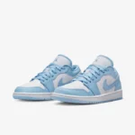 Air Jordan 1 Low Women’s Shoes White/Ice Blue - Image 3