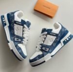 Louis Vuitton LV Trainer – Monogram Denim White Blue - Image 16