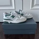 New Balance 550 White Green Unisex Sneakers - Image 5