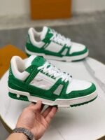 Louis Vuitton LV Trainer Low – Mini Monogram Green & White - Image 8