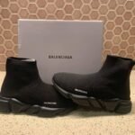 Balenciaga Speed Trainer Sneakers – Black Knit Fabric - Image 12