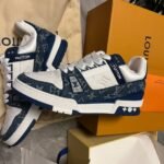 Louis Vuitton LV Trainer – Monogram Denim White Blue - Image 20