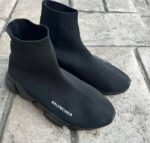 Balenciaga Speed Trainer Sneakers – Black Knit Fabric - Image 10