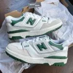 New Balance 550 White Green Unisex Sneakers - Image 6